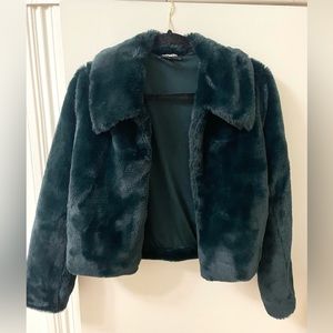 Express Emerald Green Fur Jacket